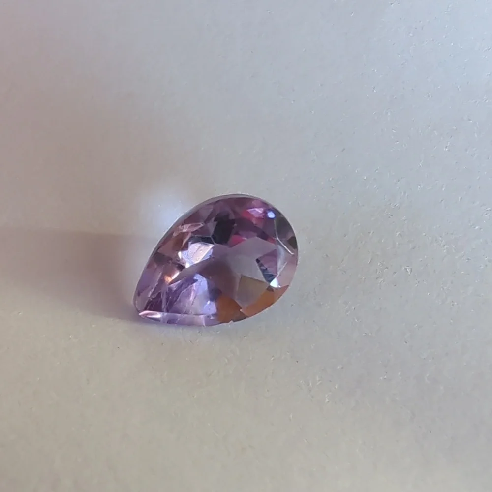 Teardrop Purple Amethyst Ring Gem for Fine Jewelry